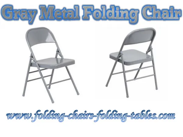 Gray Metal Folding Chair -Folding Chairs Tables Larry