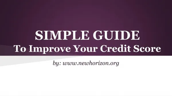 Do It Yourself To Improve Your Credit Score