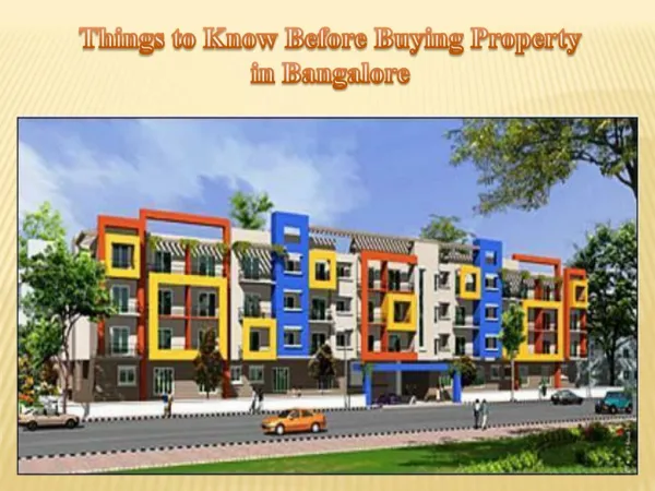 Things to Know Before Buying Property in Bangalore