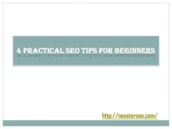 4 Practical SEO Tips for Beginners