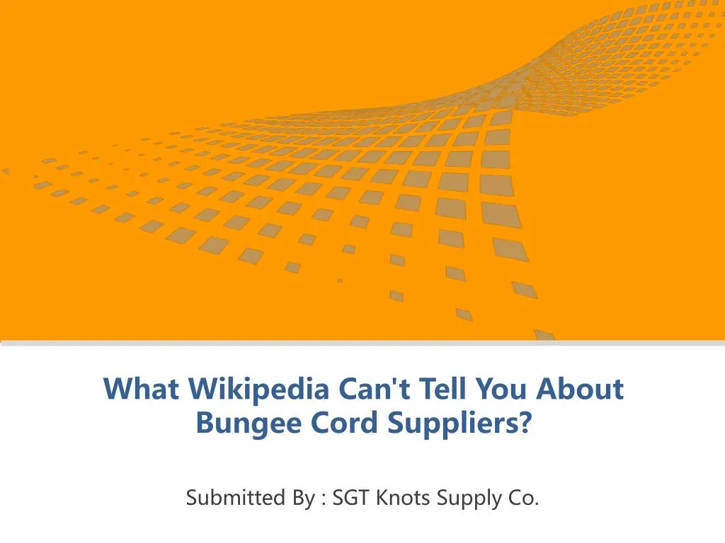 what wikipedia can t tell you about bungee cord suppliers