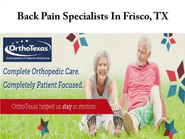 Back Pain Specialists In Frisco, TX