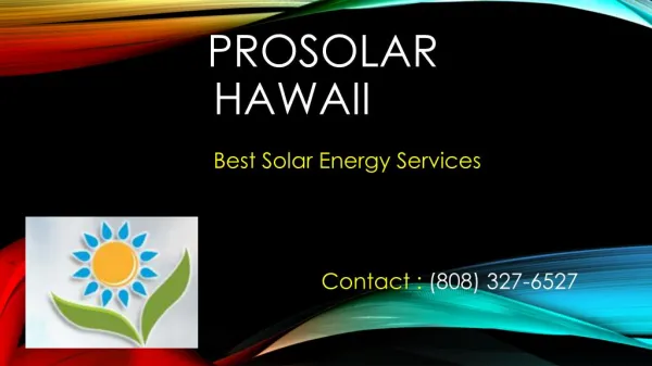 Solar power company Hawaii