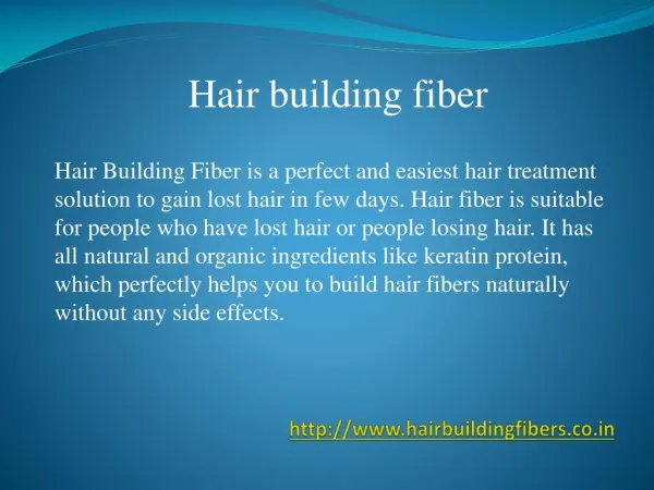 Hair building fiber