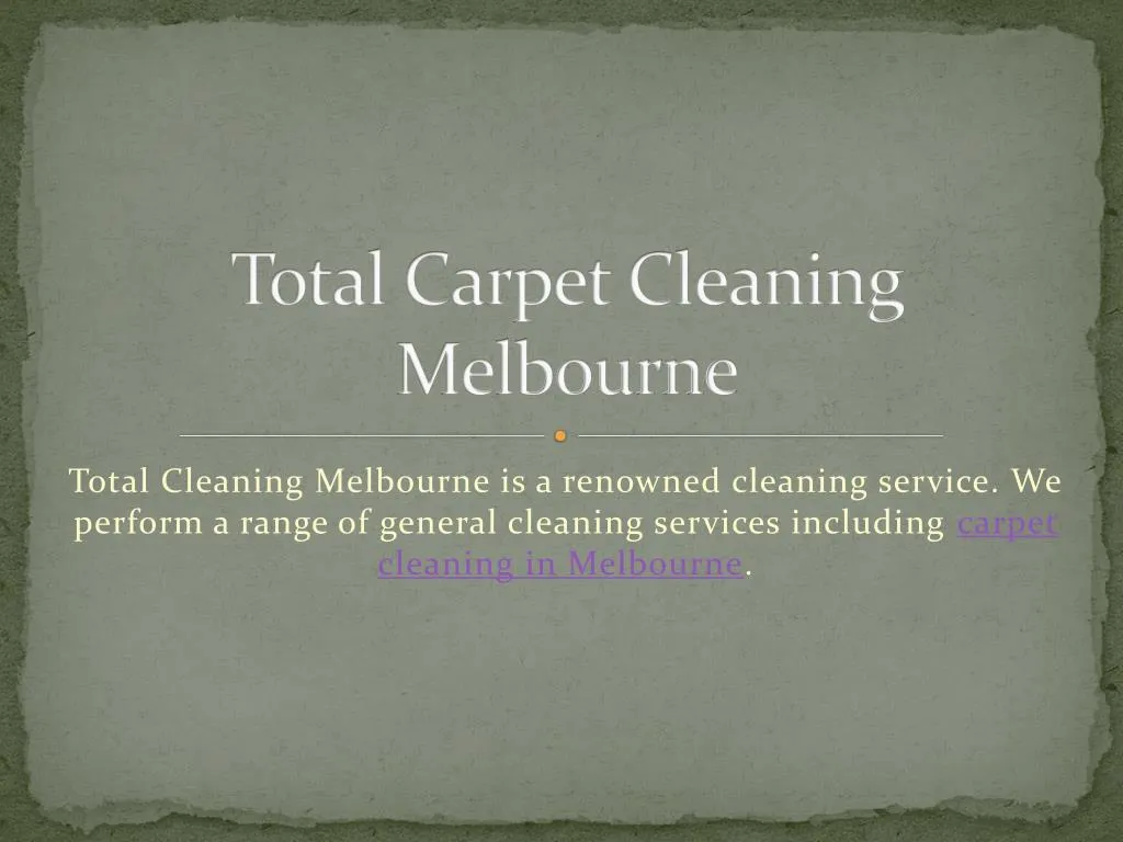 total carpet cleaning melbourne