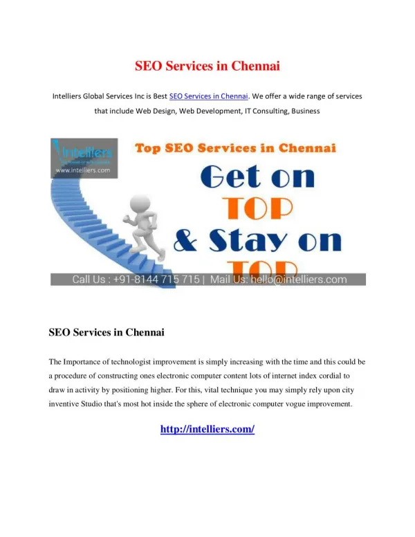 SEO Services in Chennai