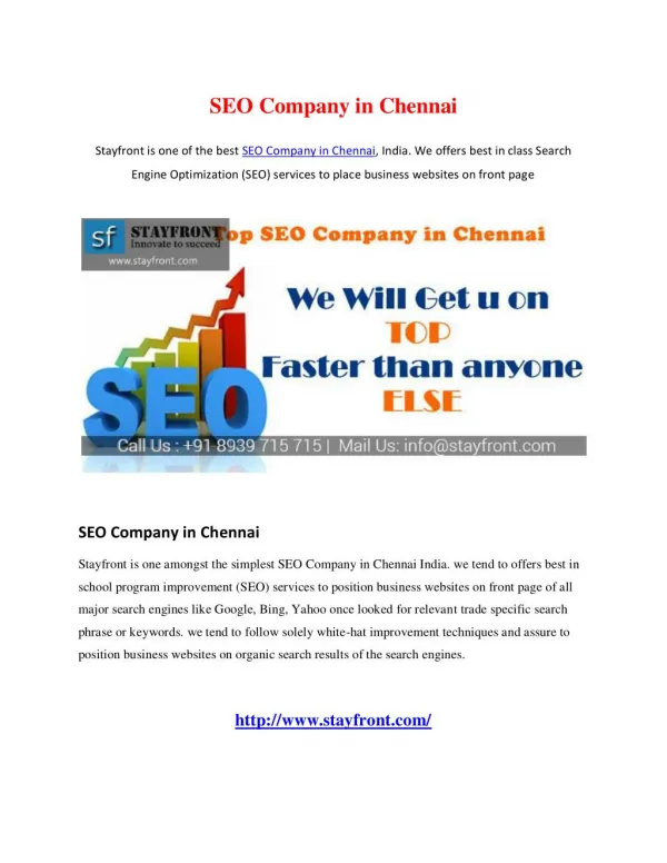 SEO Company in Chennai