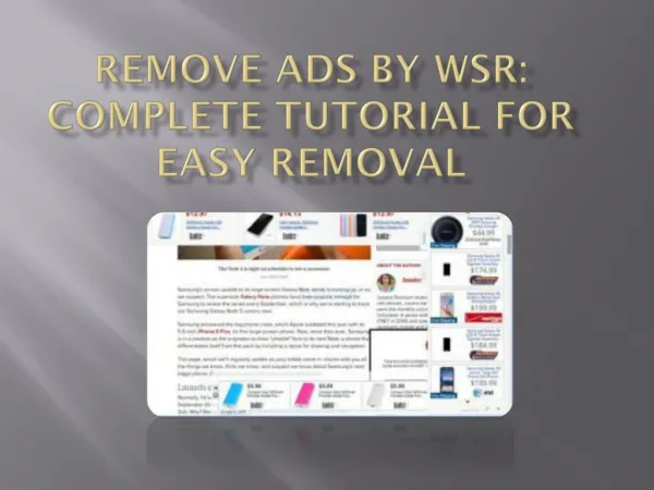 Remove Ads by WSR, Simple Way To Uninstall Ads by WSR Virus From PC