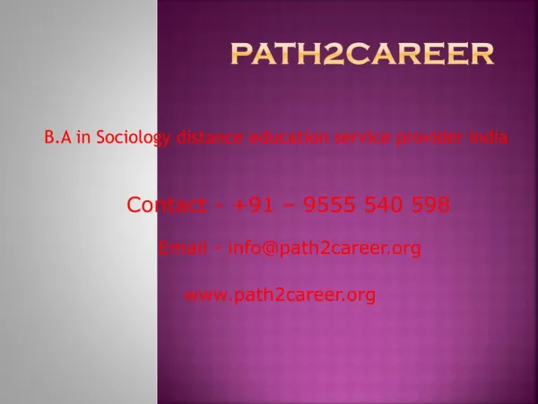 Distance education in B.A in Sociology UP,Noida @9278888356