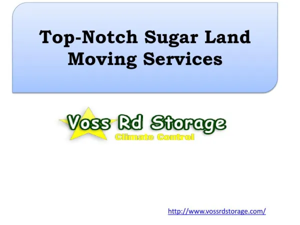 Top-Notch Sugar Land Moving Services