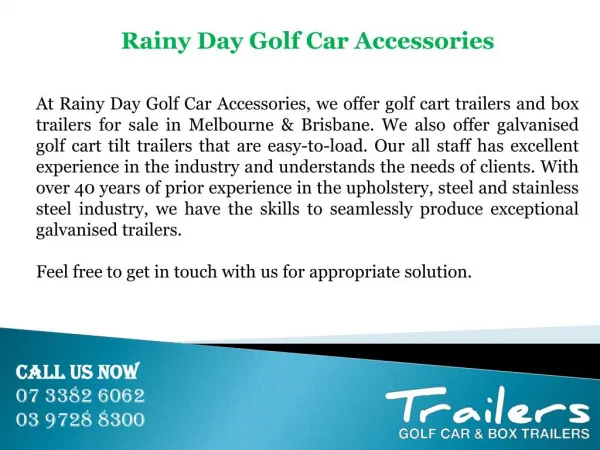 Rainy Day Golf Car Accessories
