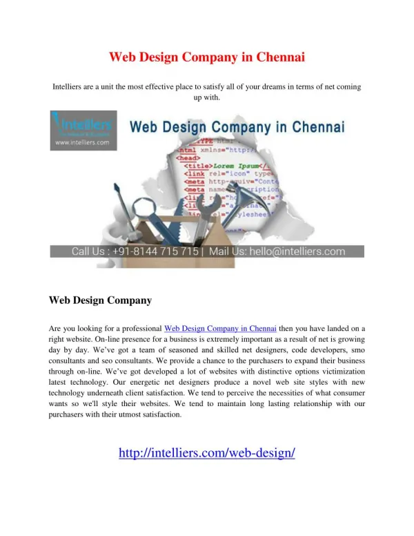 Web Design Company in Chennai
