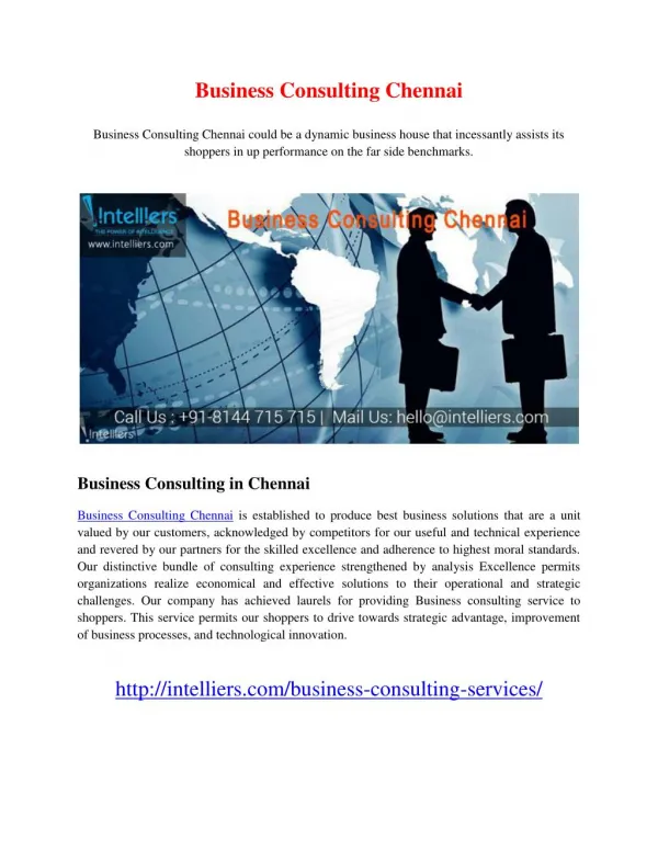 Business Consulting Chennai