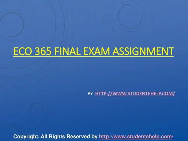 eco 365 final exam assignment