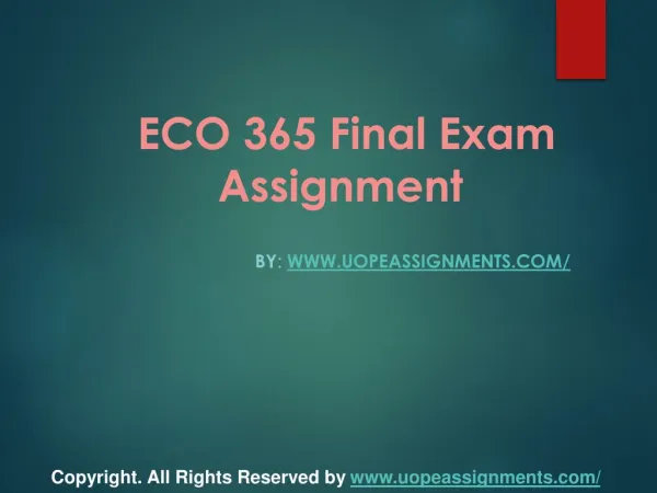 eco 365 final exam assignment