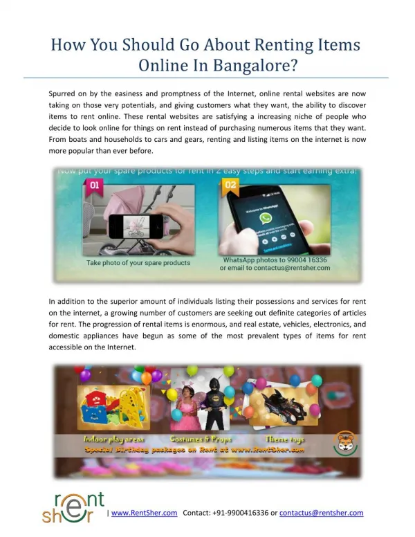 How You Should Go About Renting Items Online In Bangalore?