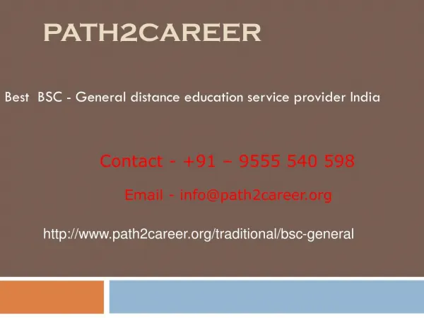 Best B.Sc - General distance education service provider India