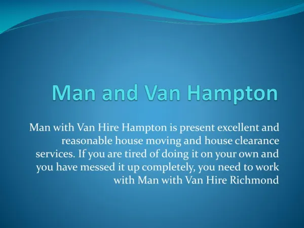Man with Van Hire Hampton