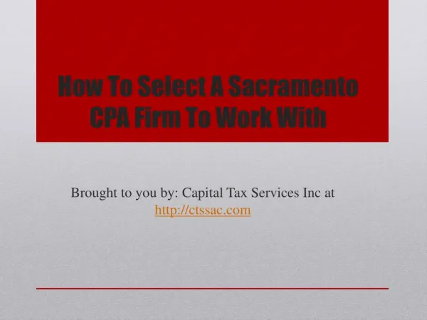 How To Select A Sacramento CPA Firm To Work With