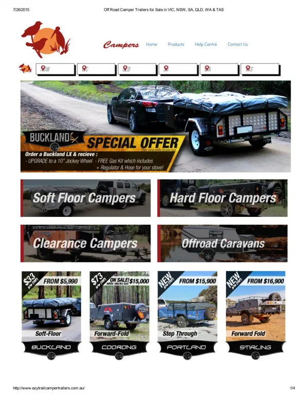 Off Road Camper Trailers for Sale in VIC, NSW, SA, QLD, WA & TAS