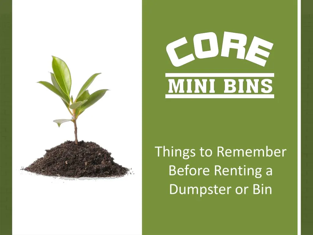 things to remember before renting a dumpster or bin