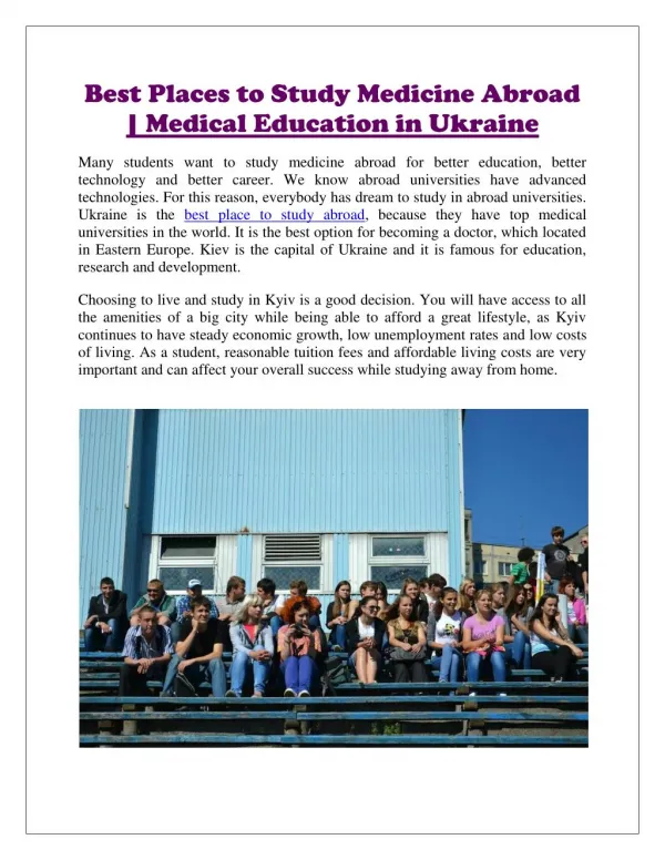 Best Places to Study Medicine Abroad | Medical Education in Ukraine