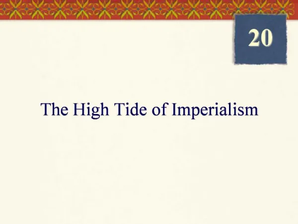 The High Tide of Imperialism