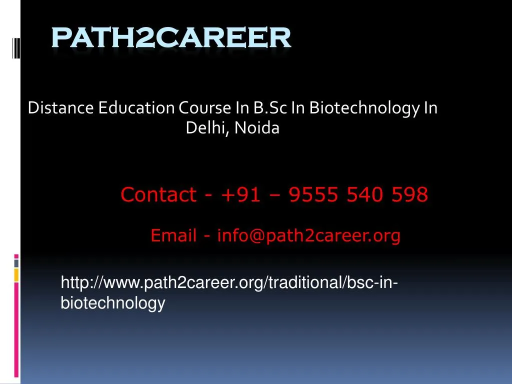 distance education course in b sc in biotechnology in delhi noida