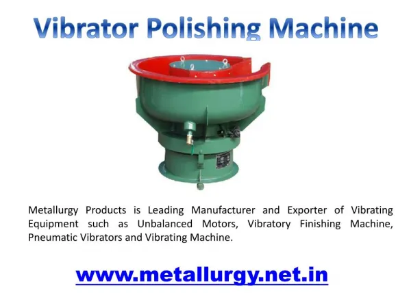 Vibrator Polishing Machines