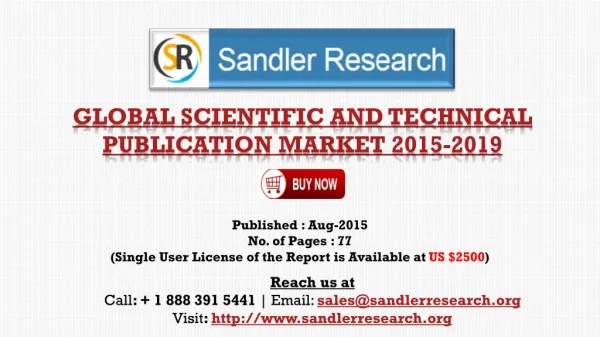 Global Scientific and Technical Publication Market Report Profiles Informa, John Wiley & Sons, Reed Elsevier, Springer S