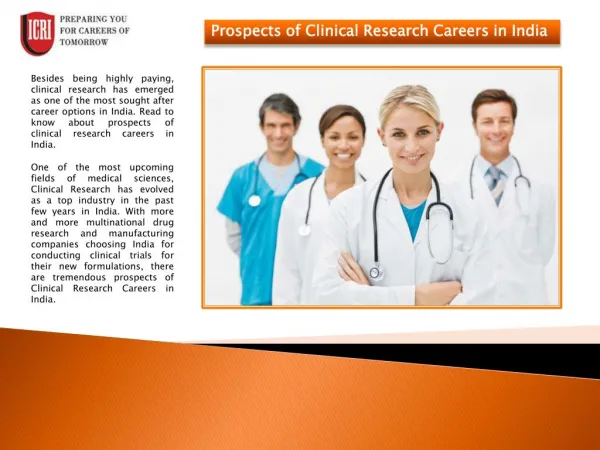 Clinical Research Careers, PhD in Clinical Research