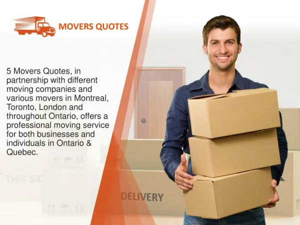 5 Movers Quotes | Find a mover in your city (Canada)