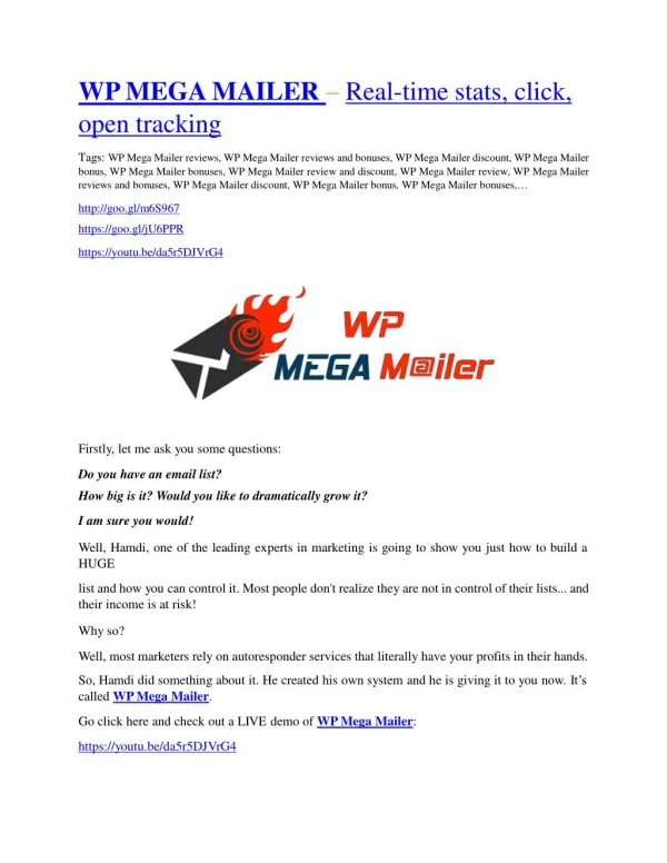 WP Mega Mailer review - (FREE) Jaw-drop bonuses