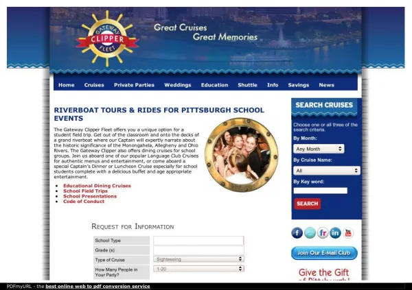 Riverboat Tours & Rides For Pittsburgh Schools Events