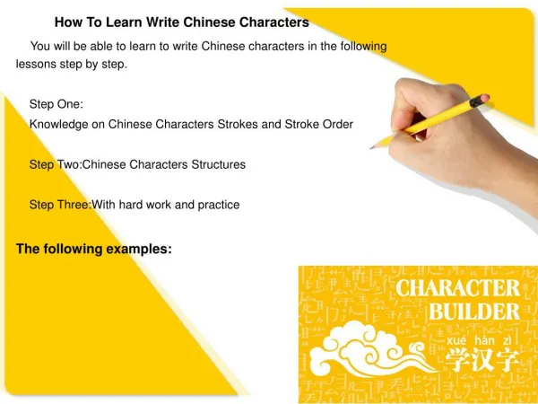 How to learn wite Chinese characters