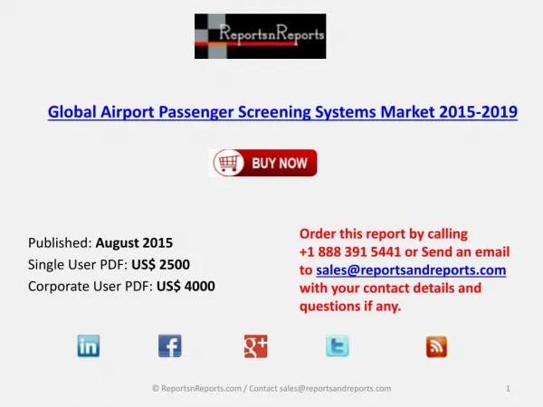 Global Airport Passenger Screening Systems Market 2015-2019