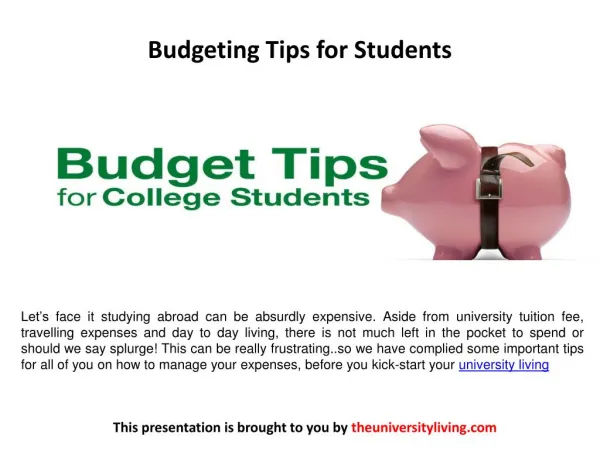 Budgeting Tips for Students