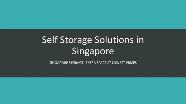 Self Storage in Singapore