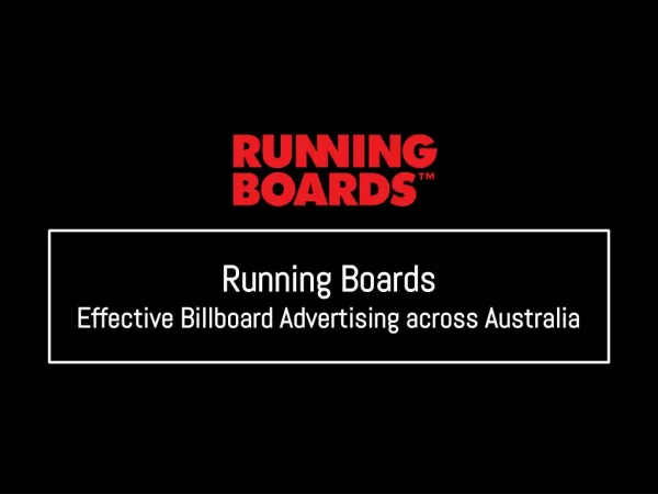 Running Boards: Effective Billboard Advertising across Australia