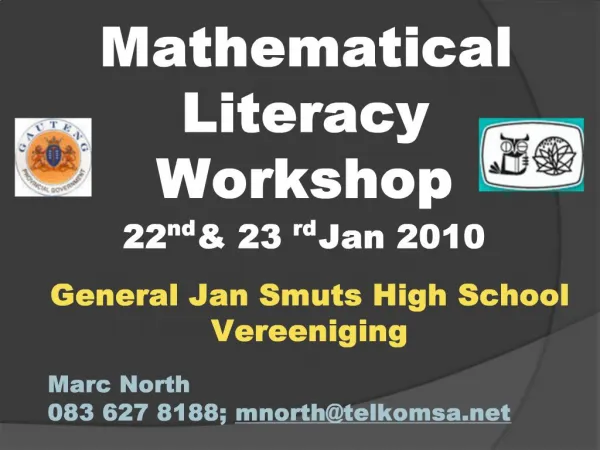 Mathematical Literacy Workshop
