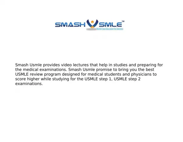 SmashUsmle: Usmle Video Lectures
