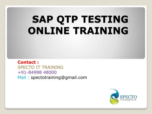 online training classes on sap qto testing by real time experts