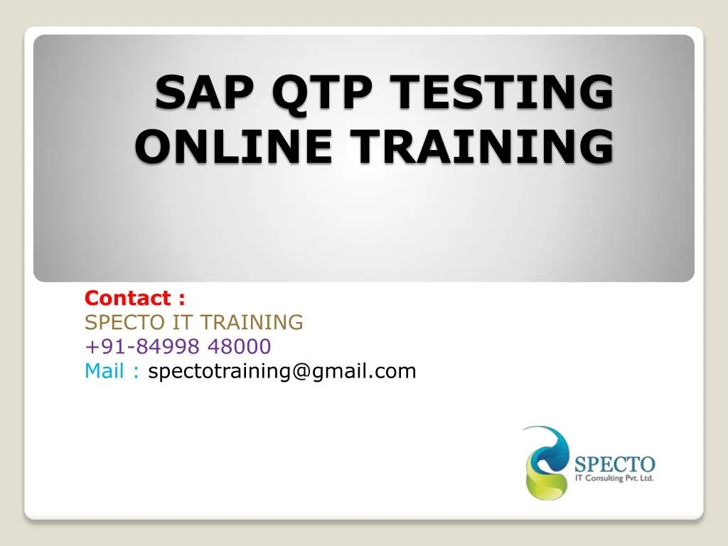 sap qtp testing online training