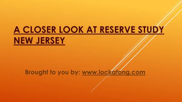 A Closer Look At Reserve Study New Jersey