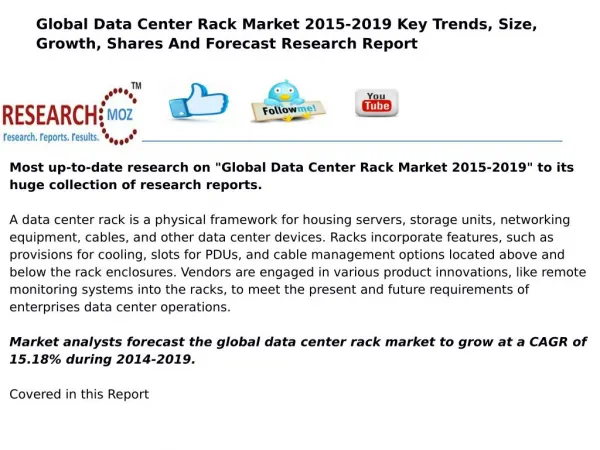 Global Data Center Rack Market 2015-2019