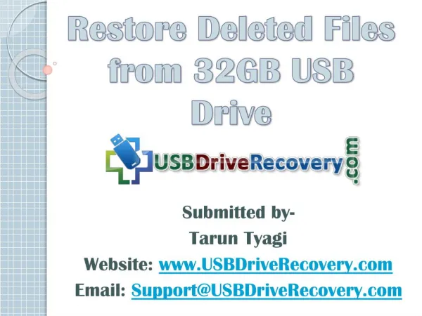 Restore Deleted Files from 32GB USB Drive
