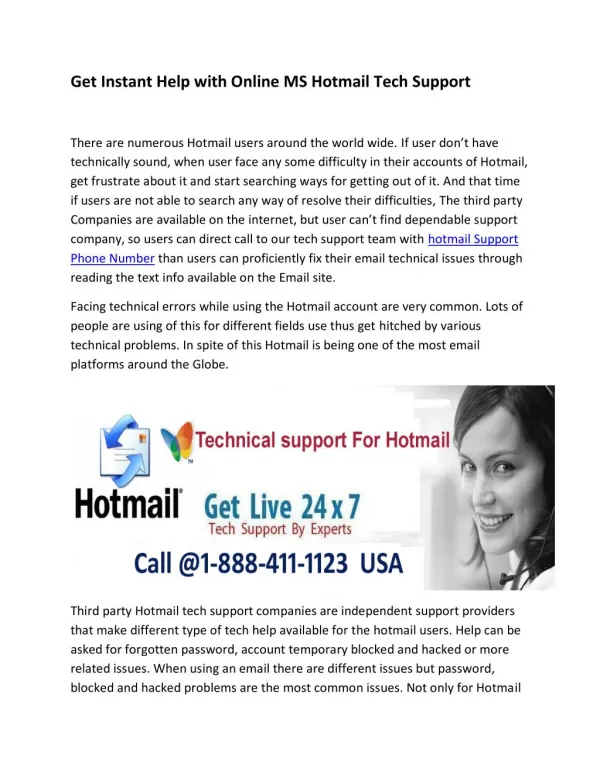 Hotmail USA Phone Number for Reliable Support
