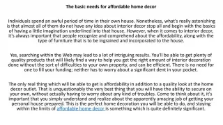 Affordable Home Decor - slide 1