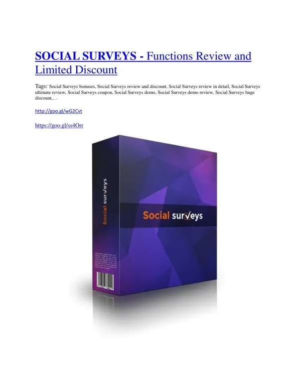 Social Surveys Review - (FREE) Bonus