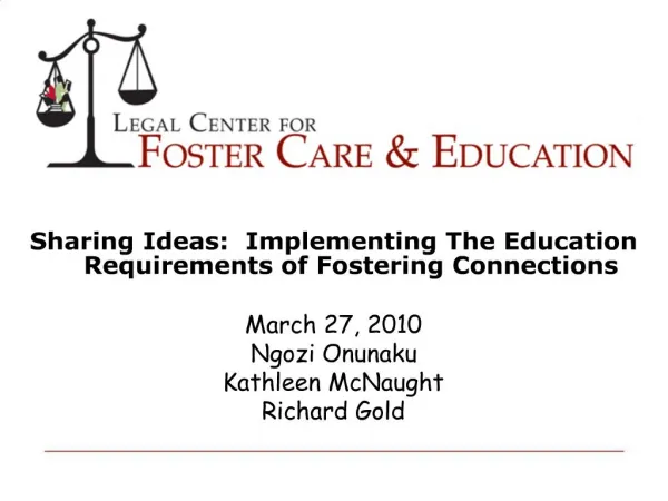 Education Rights of Children in Foster Care